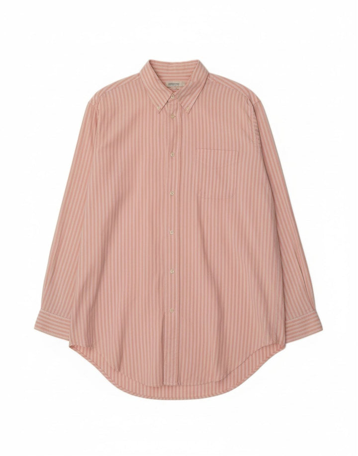 Camisa masculina folgada BENETTON grande listrada rosa