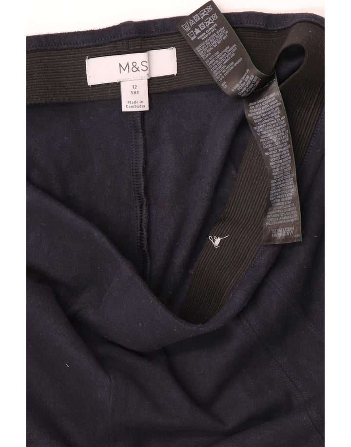 Leggings femininas Marks & Spencer UK 12 poliéster azul marinho médio