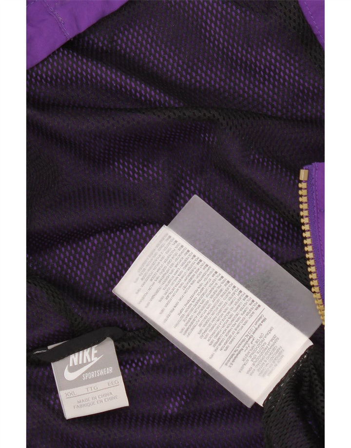 Nike masculino pulôver com capuz jaqueta superior 2XL roxo colorblock nylon