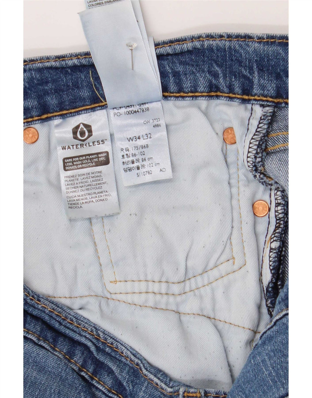 Calça Jeans Levis 511 Slim Masculina W34 L32 Azul Algodão