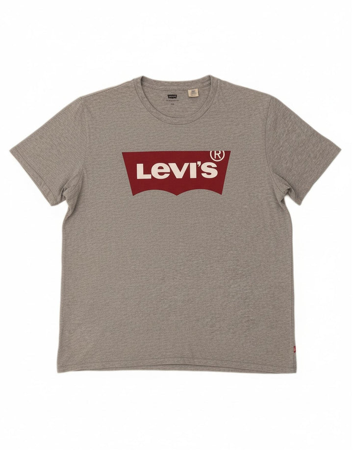 Camiseta gráfica masculina LEVI'S Top 2XL algodão cinza