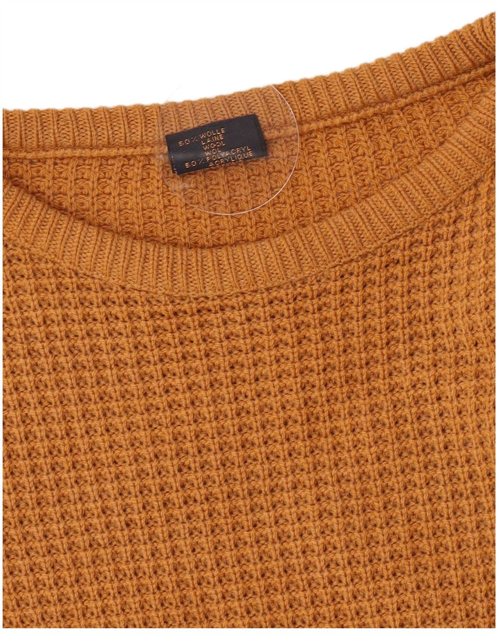 Claude De Pierre Suéter masculino com gola redonda, lã marrom médio