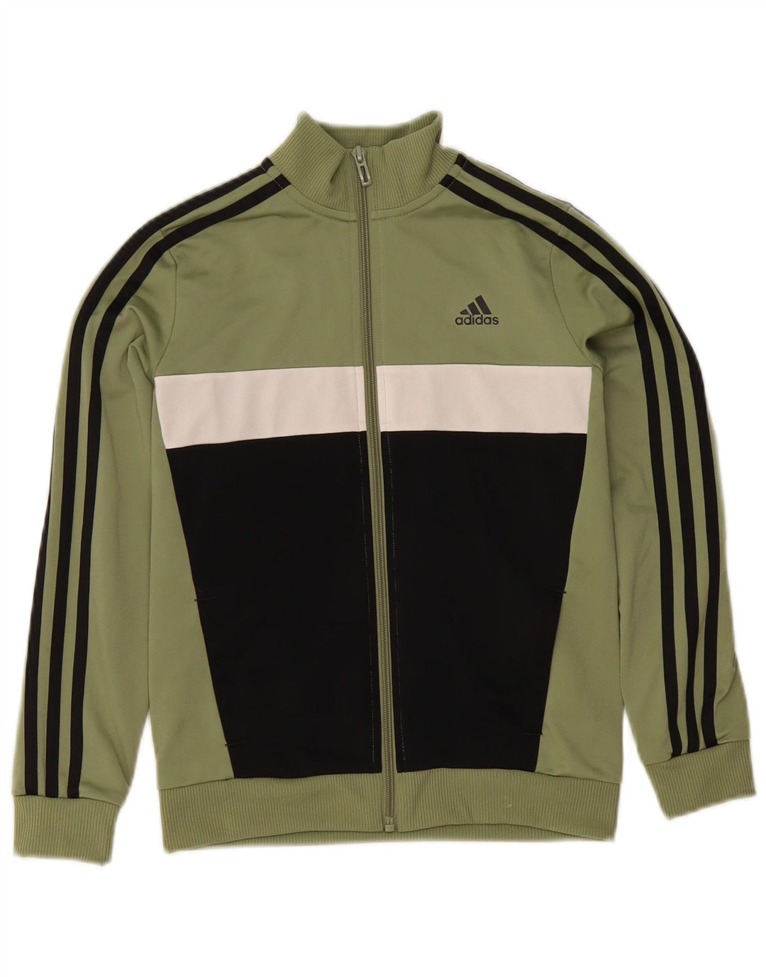 Jaqueta Adidas Meninos Treino Top 9-10 Anos Cáqui Colorblock Poliéster