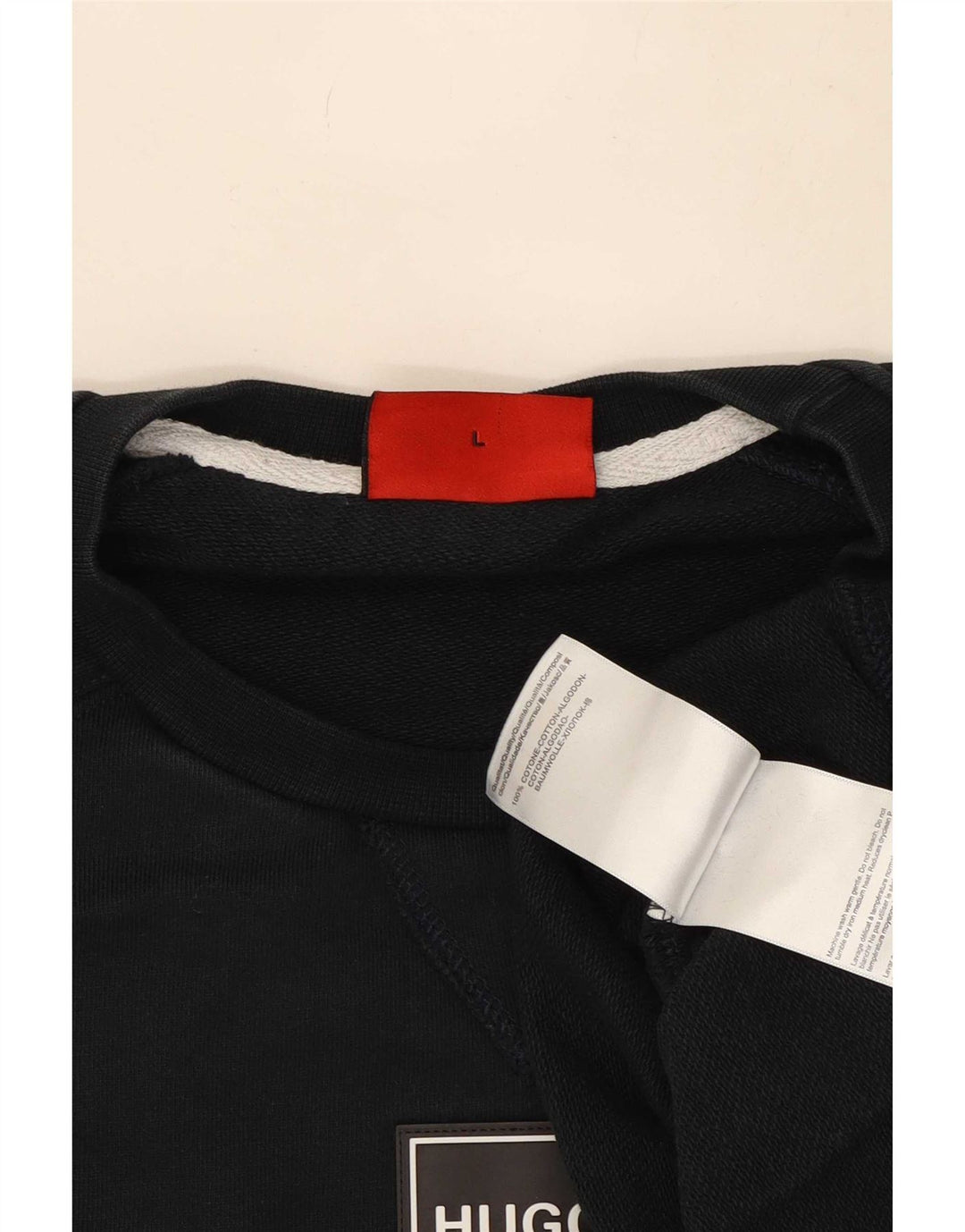 Hugo Boss moletom masculino jumper grande algodão azul marinho