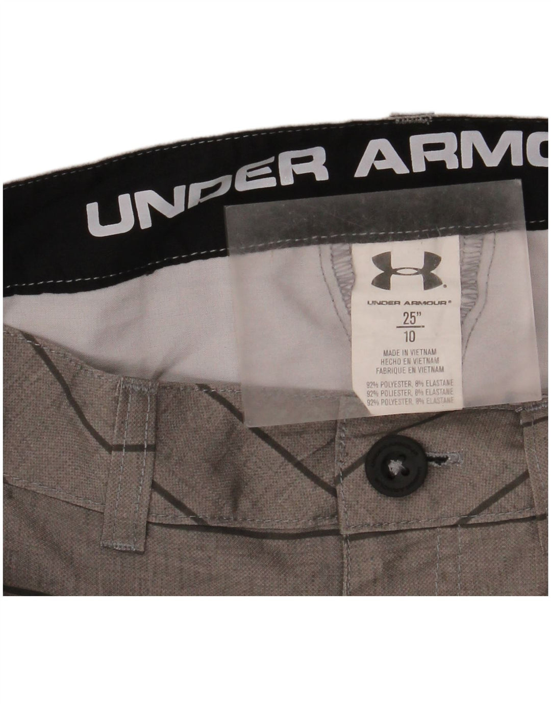 Under Armour Boys Chino Shorts 9-10 anos W25 poliéster listrado cinza