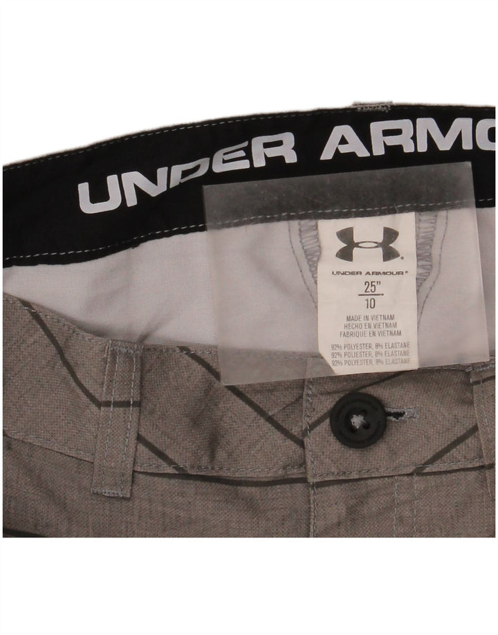 Under Armour Boys Chino Shorts 9-10 anos W25 poliéster listrado cinza