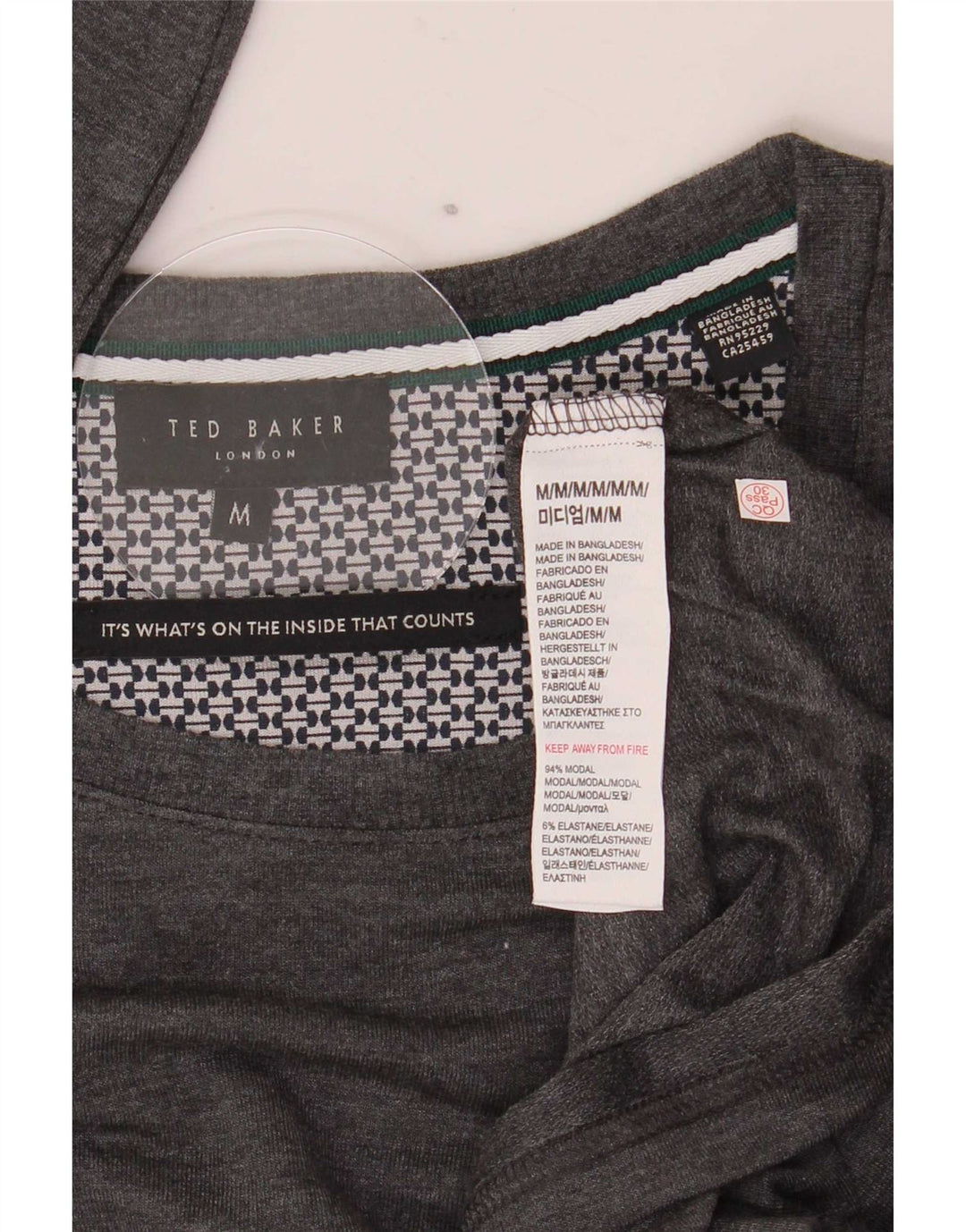 Ted Baker Mens Top Manga Longa Médio Cinza Modal