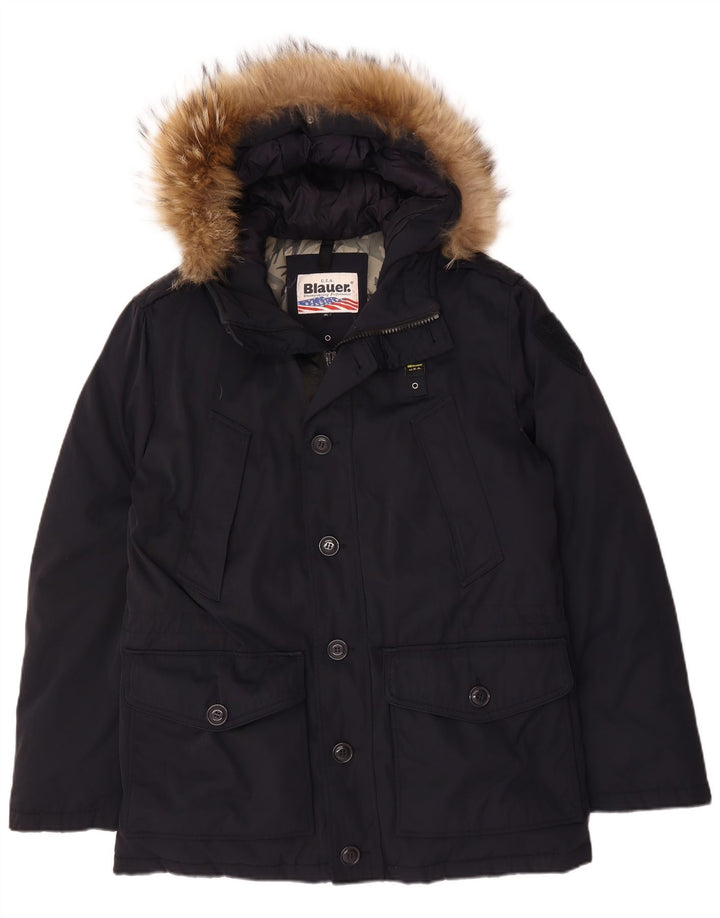 Jaqueta Parka Masculina com Capuz BLAUER UK 42 XL Azul Marinho