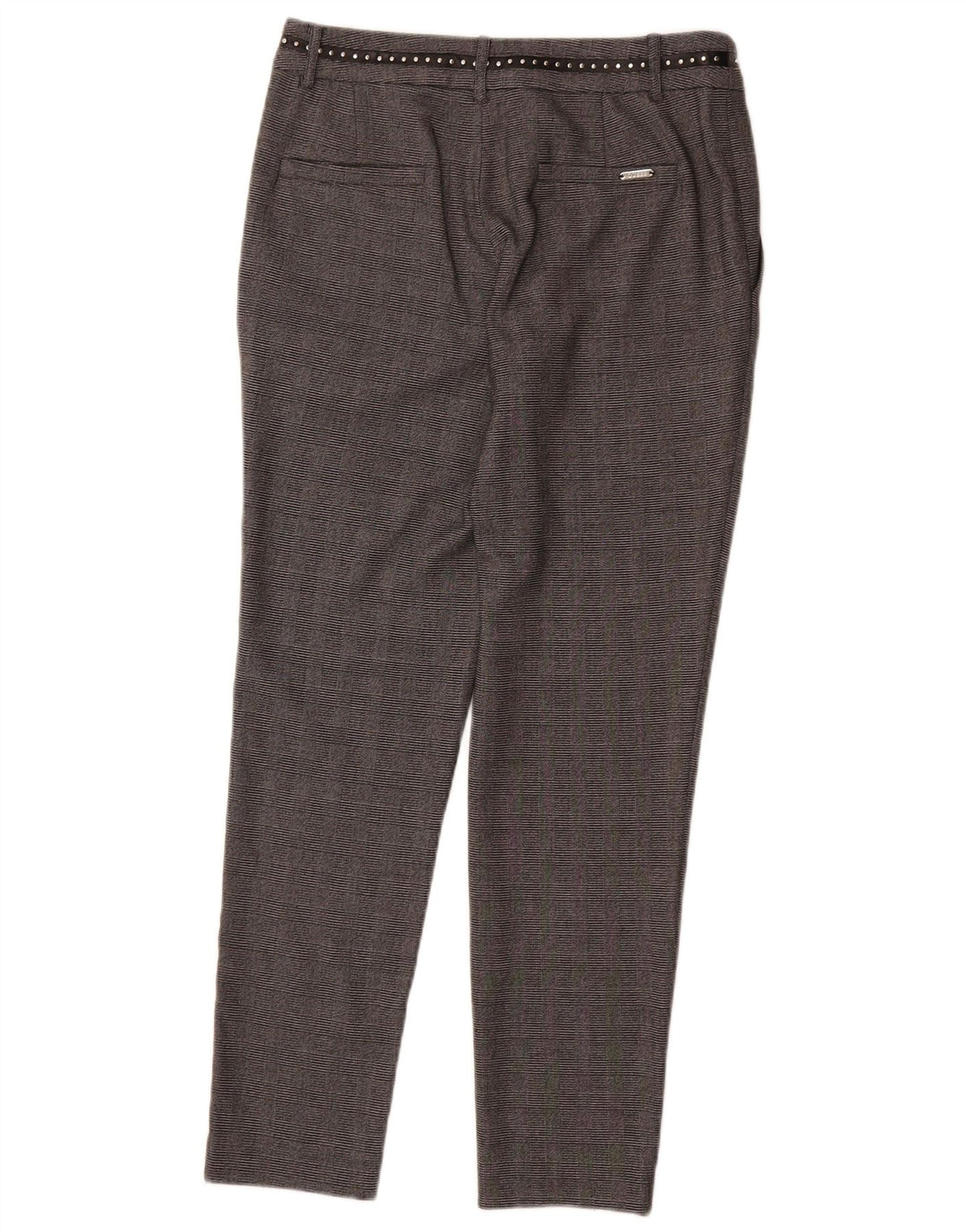 Guess Calça Chino Feminina Slim W27 L28 Poliéster Xadrez Cinza