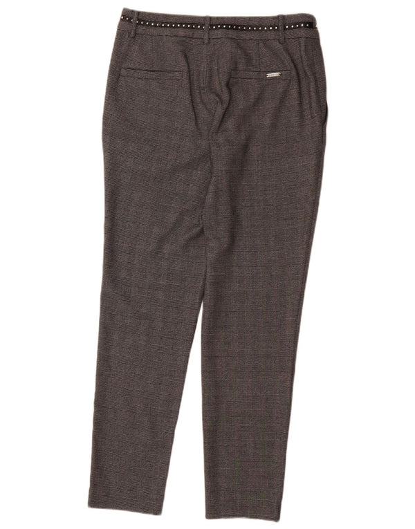 Guess Calça Chino Feminina Slim W27 L28 Poliéster Xadrez Cinza