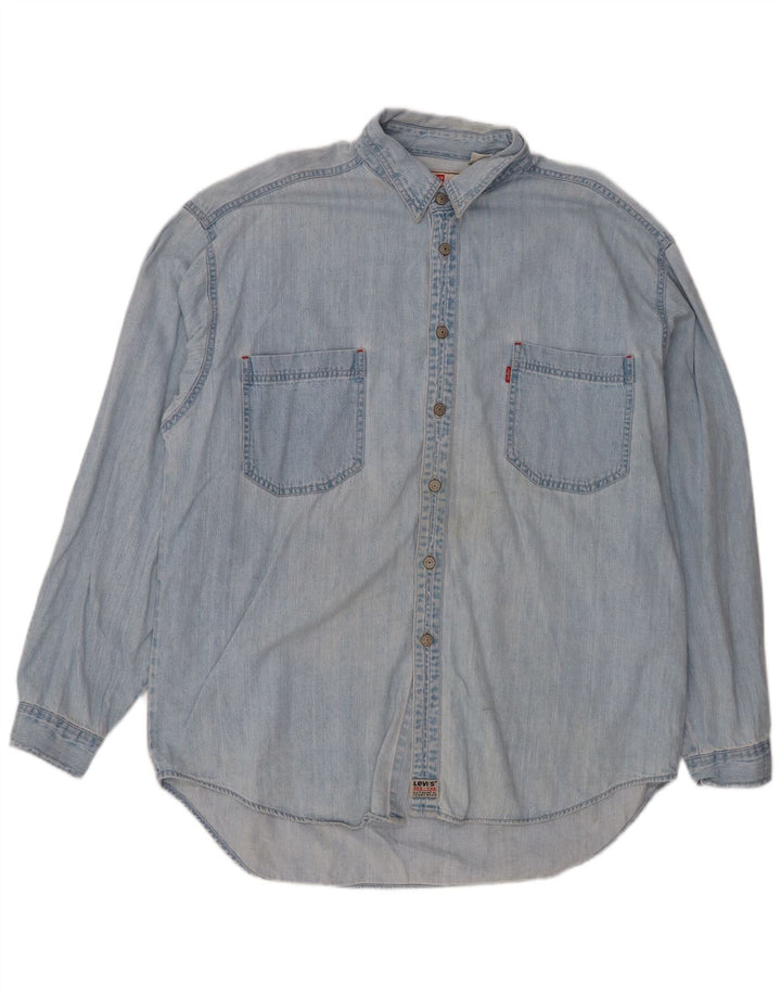 Camisa jeans masculina Levi's XL azul algodão