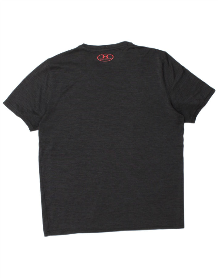 Camiseta masculina Under ARMOUR Heat Gear Graphic Top Médio Preto