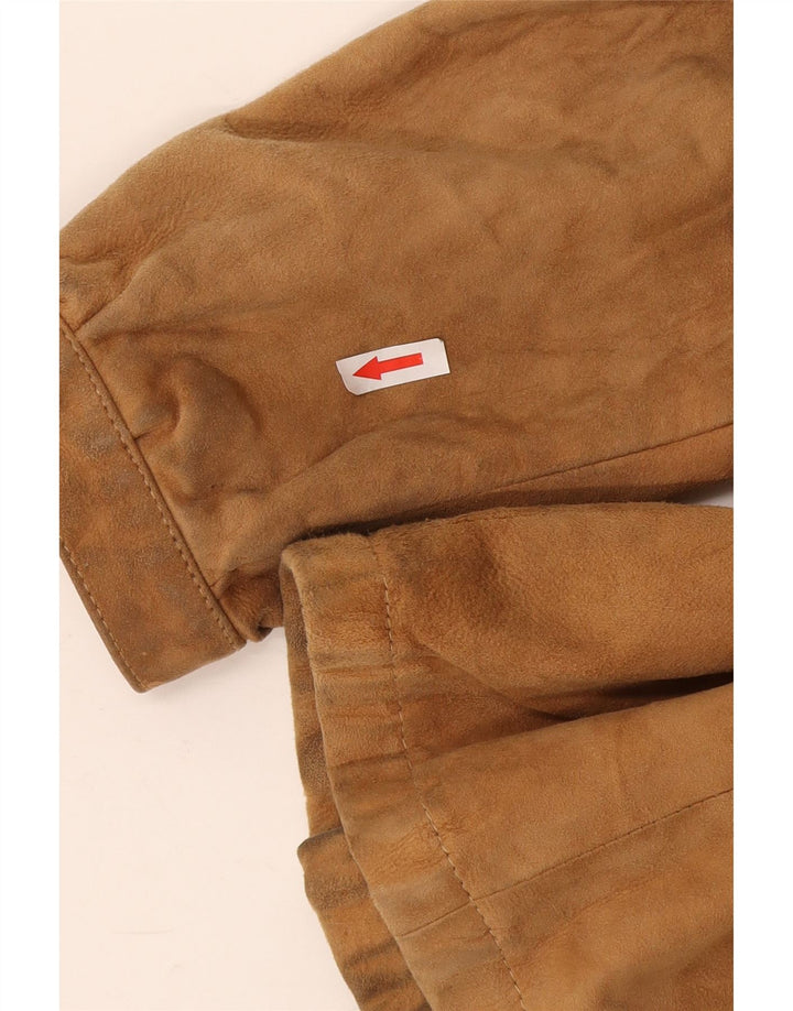 Jaqueta feminina vintage de camurça IT 44 médio bege