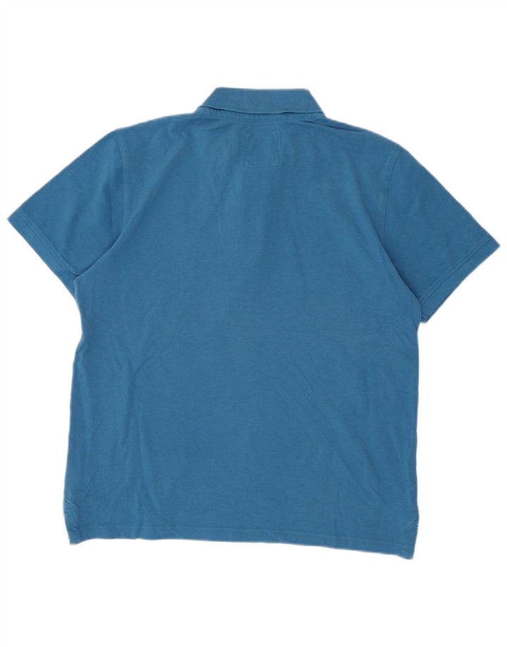 Camisa polo masculina Crew Clothing algodão azul médio