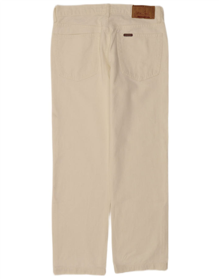 Carrera Mens Straight Jeans W34 L30 Algodão Branco