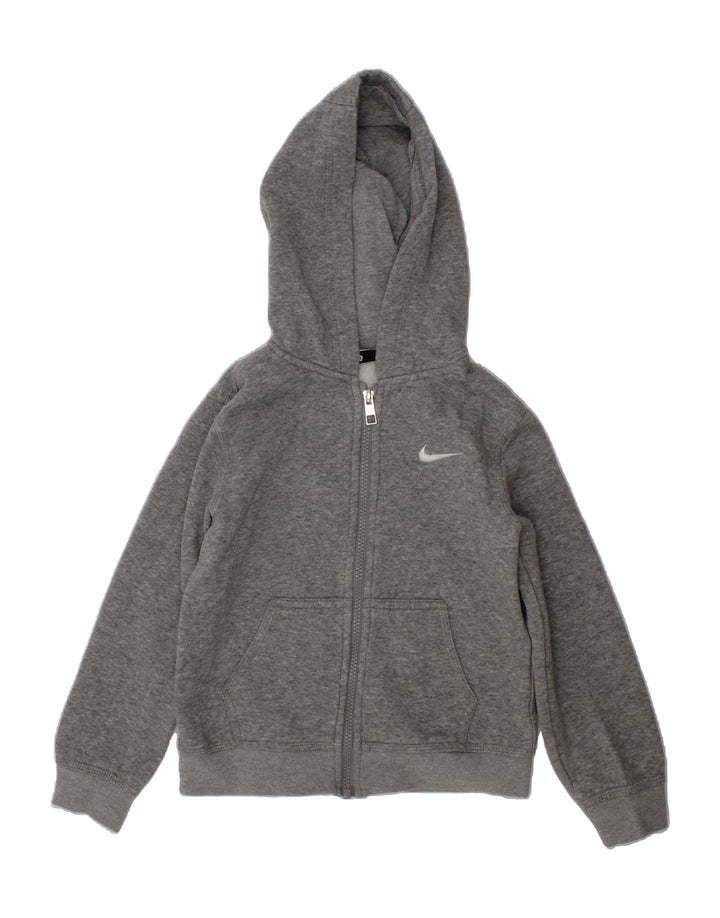 NIKE Boys Zip Hoodie Sweater 6-7 Years Large Grey Cotton Vintage Nike and Second-Hand Nike from Messina Hembry 