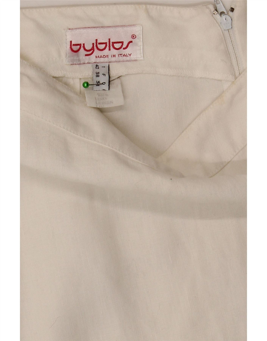 Saia lápis feminina Byblos IT 40 pequena W28 linho branco