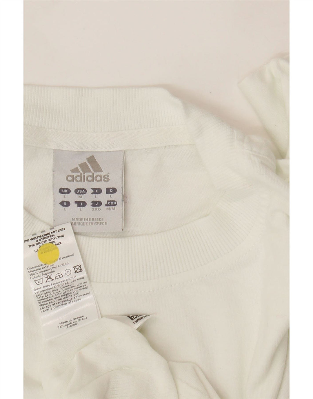 ADIDAS Mens T-Shirt Top Grande Algodão Branco