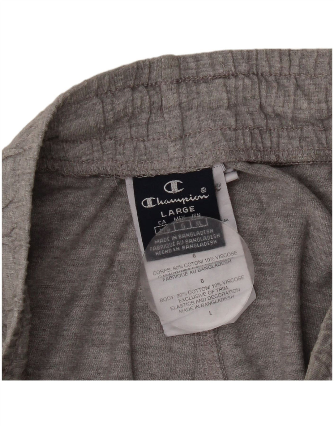 Shorts esportivos masculinos Champion grande algodão manchado cinza
