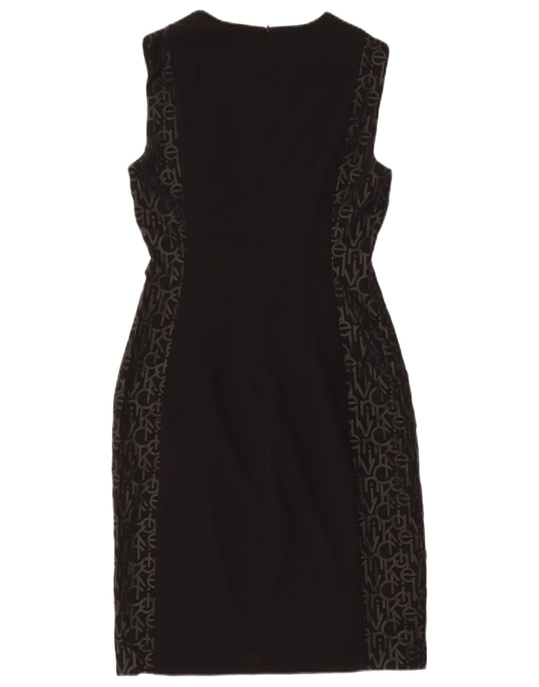 CALVIN KLEIN Vestido feminino estampado sem mangas US 8 médio preto