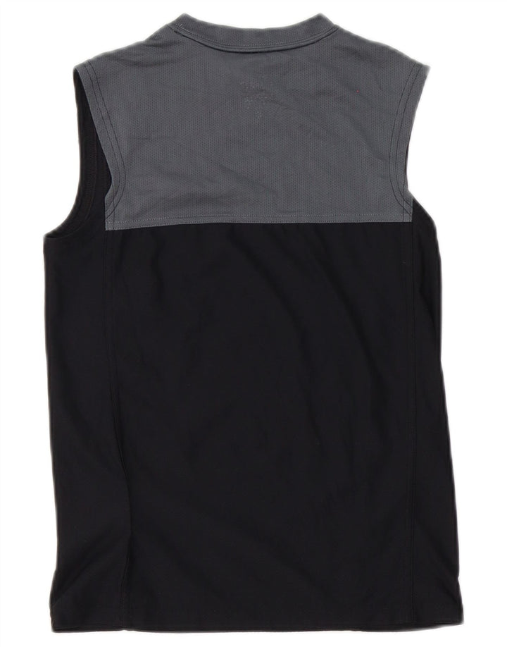 Nike Womens Dri Fit Vest Top UK 10 Pequeno Preto Colourblock Poliéster