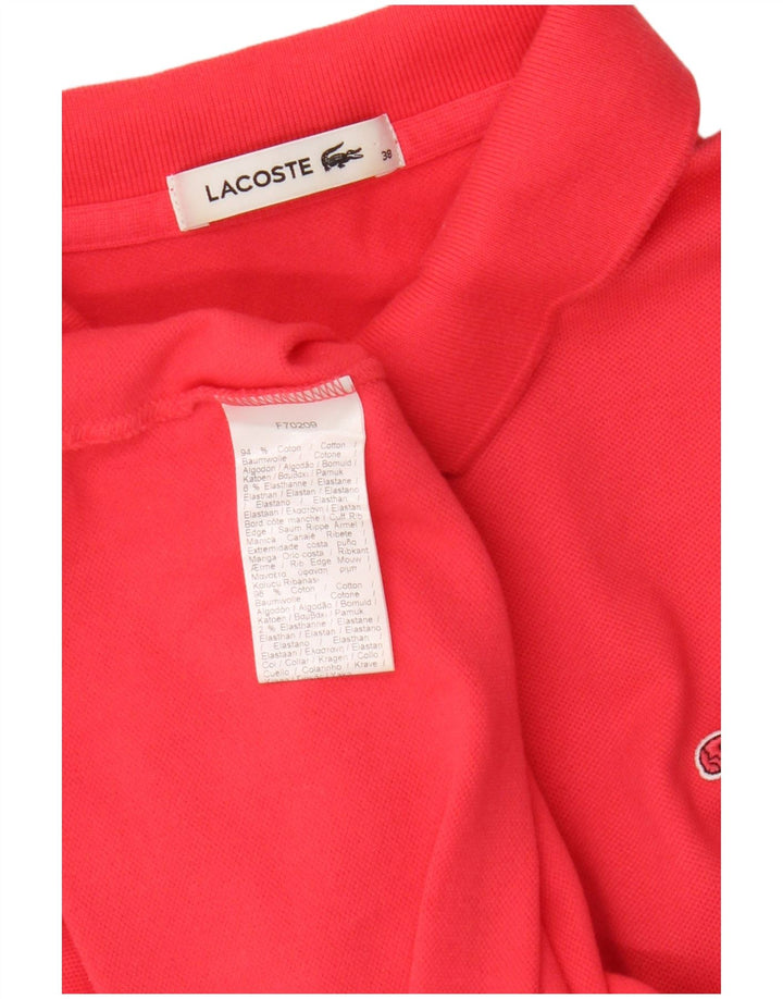 Camisa polo feminina Lacoste tamanho 38 algodão vermelho médio
