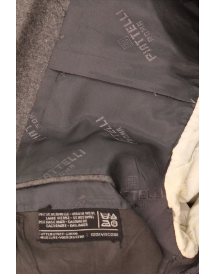 Jaqueta blazer masculina Piattelli com 2 botões Reino Unido 38 lã virgem cinza médio