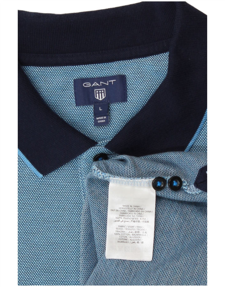 Camisa polo masculina Gant grande algodão colorblock azul