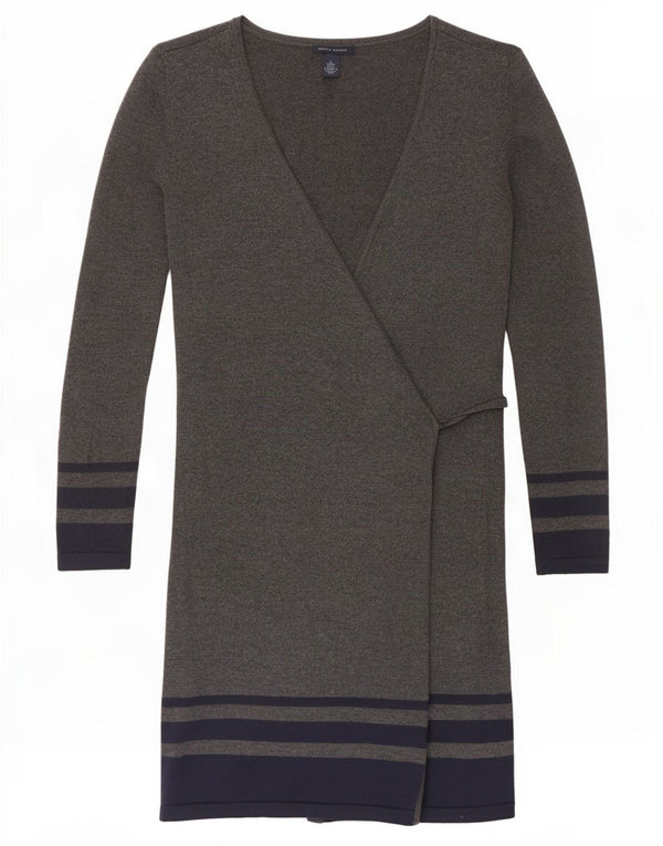 Vestido feminino de malha Tommy Hilfiger UK 6 XS algodão listrado cinza