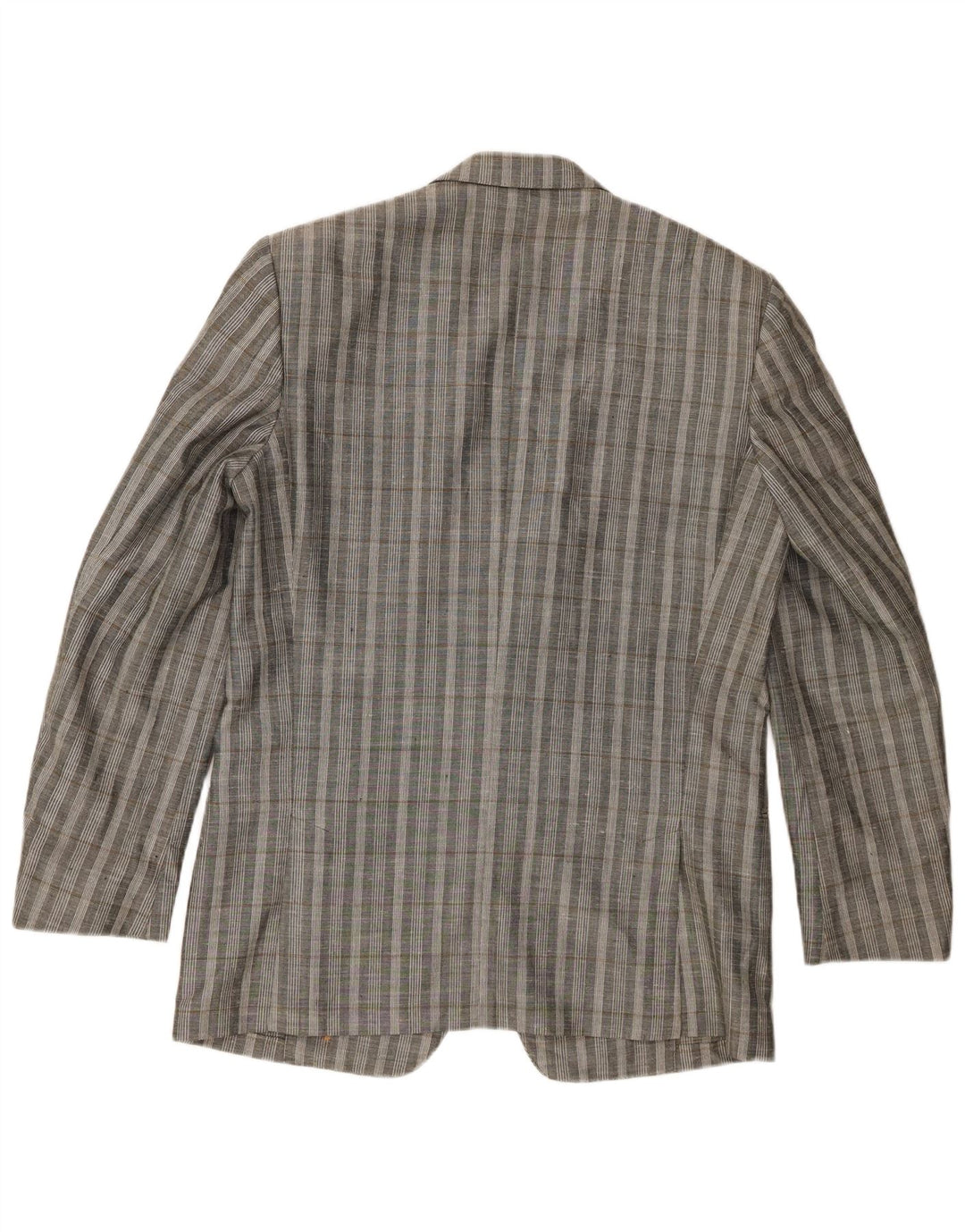 Camisa jeans masculina Facis com 2 botões Reino Unido 38 xadrez cinza médio