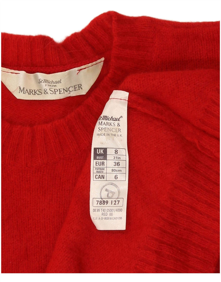 Suéter feminino Marks & Spencer com gola redonda e gola redonda Reino Unido 8 pequeno vermelho