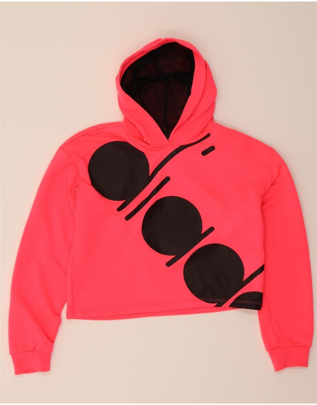 DIADORA Girls Graphic Hoodie Jumper 13-14 Years Pink Vintage Diadora and Second-Hand Diadora from Messina Hembry 