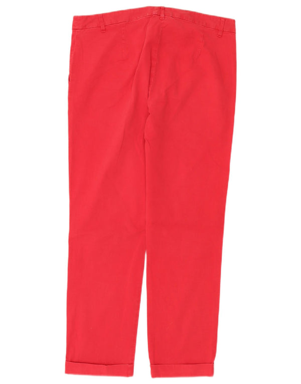 Calça feminina Marella EMME reta cortada Reino Unido 12 médio W32 L26 vermelho