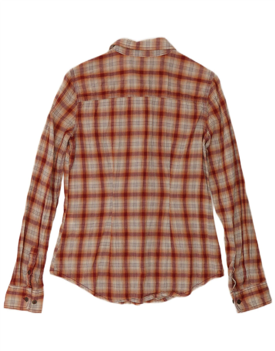 Camisa feminina de flanela Carhartt EUA 4/6 pequena xadrez vermelha de algodão
