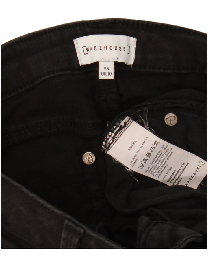 WAREHOUSE Jeans skinny feminino Reino Unido 10 pequeno W28 L30 algodão preto