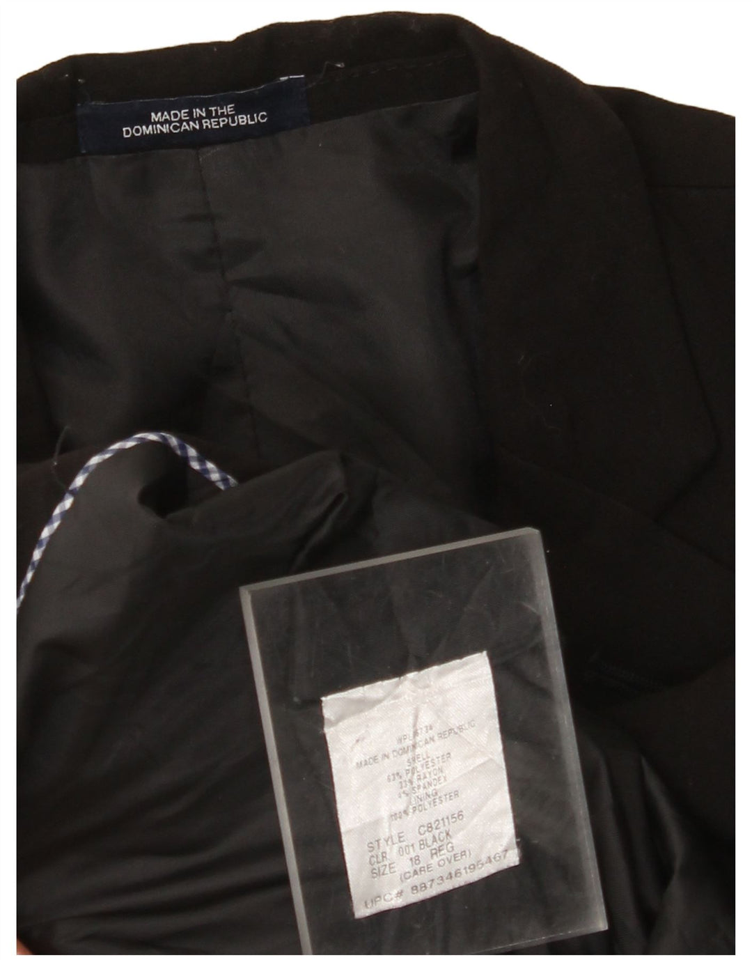 Jaqueta blazer VINTAGE para meninos com 2 botões 15-16 anos poliéster preto