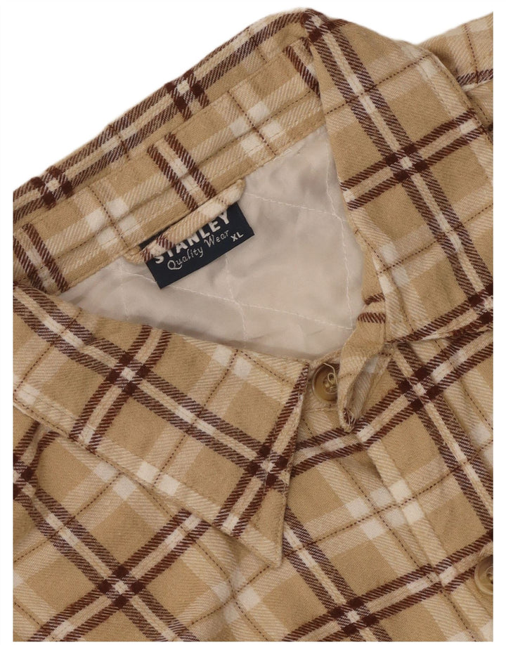 Camisa masculina de flanela Stanley Lenhador XL Bege Check