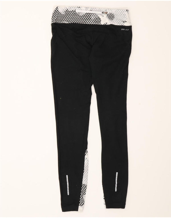 Leggings de corrida femininos Nike XS W25 L30 preto colorblock poliéster