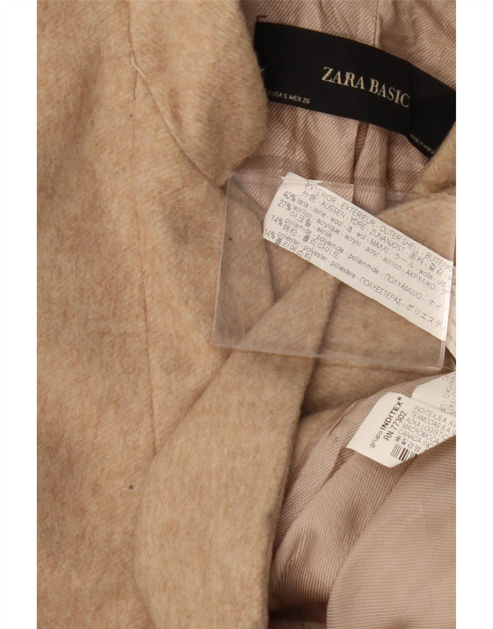 Sobretudo feminino Zara UK 10 pequena lã bege