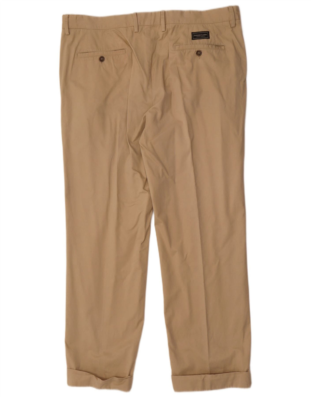 Calça chino reta masculina Marlboro Classics W38 L30 bege