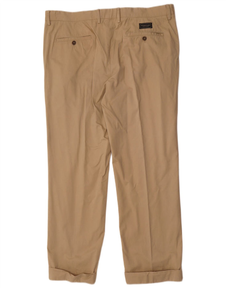 Calça chino reta masculina Marlboro Classics W38 L30 bege