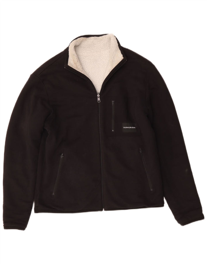 Jaqueta Calvin Klein Jeans Masculina Sherpa Reino Unido 38 Algodão Preto Médio