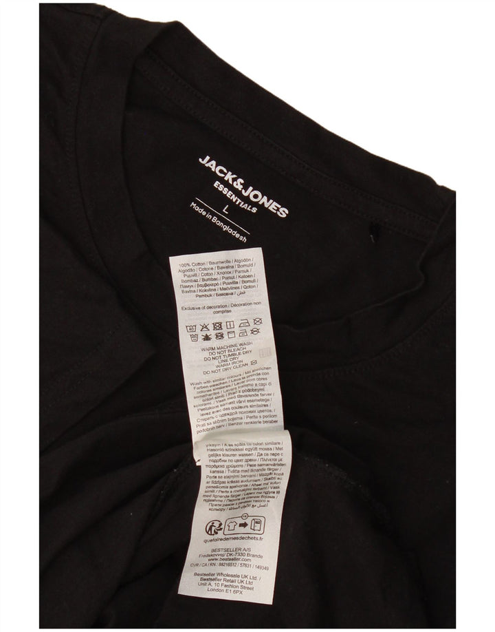 Camiseta masculina Jack & Jones grande algodão preto