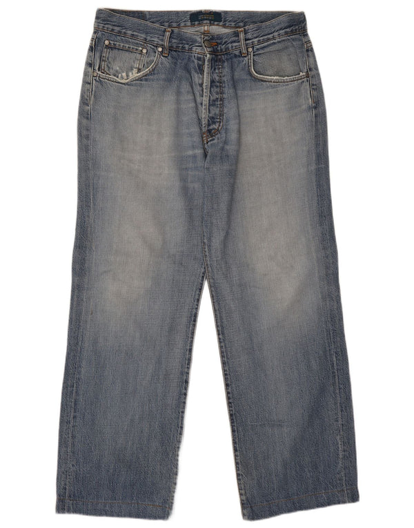 Zara Mens Straight Jeans EU 46 XL W36 L29 Azul Algodão