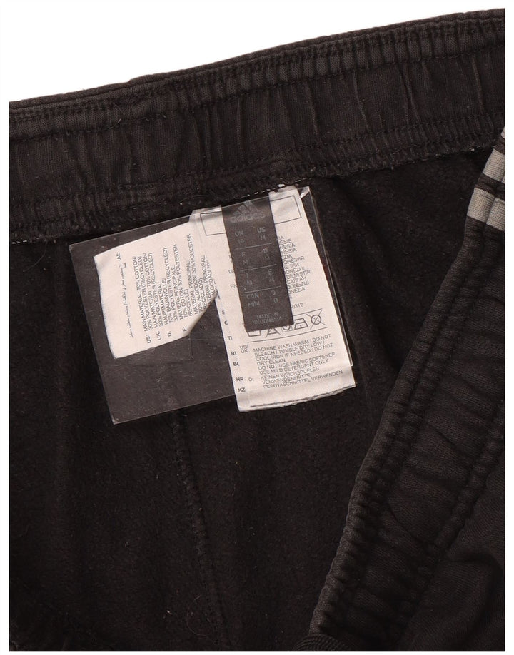 ADIDAS Womens Tracksuit Calças Joggers UK 12 Médio Algodão Preto