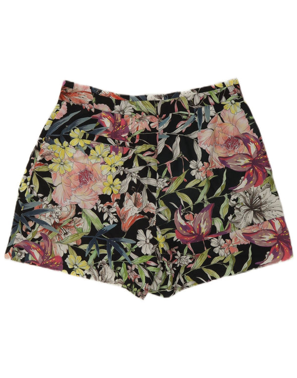 Shorts Chino Feminino Reiss UK 10 Pequeno W27 Poliéster Floral Preto