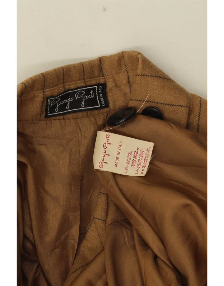 Blazer feminino Giorgio Grati UK 14 listrado marrom médio