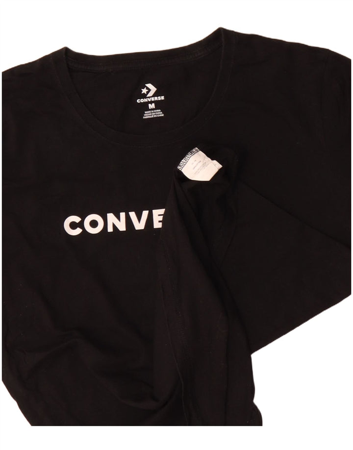 Camiseta feminina CONVERSE com estampa gráfica UK 14 algodão preto médio