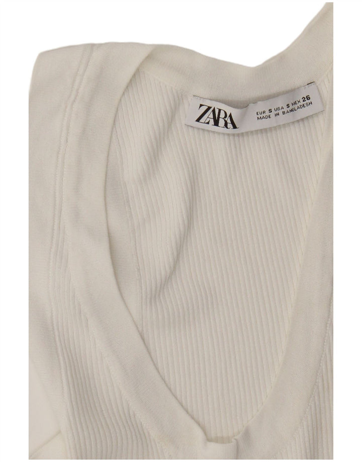Zara Colete Feminino Top Pequeno Branco