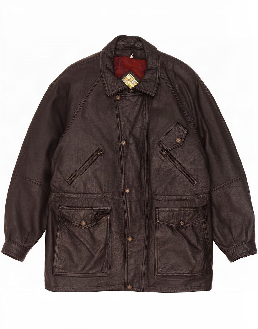 Jaqueta de couro masculina Paco Calvari IT 54 2XL preta